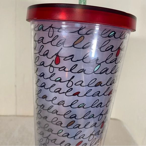 Starbucks Falala Venti 24oz Red White Green Christmas Holiday Travel Tumbler - Picture 5 of 6